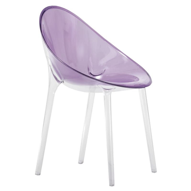 Furniture - Chairs - Mr. Impossible Armchair plastic material purple Polycarbonate - Kartell - Transparent purple - Polycarbonate