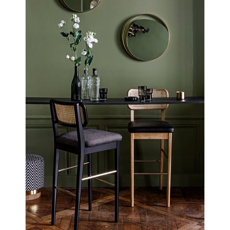 RED Edition Cannage Bar stool oak brass natural rottan caviar