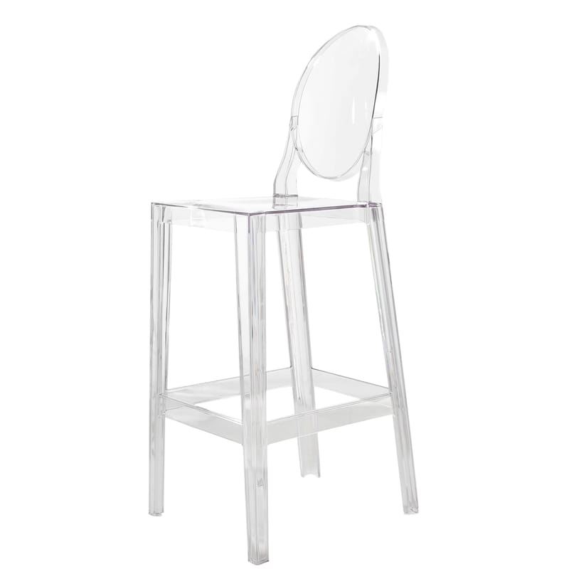 Mobilier - Tabourets de bar - Chaise de bar One more plastique transparent / H 65cm - Kartell - Cristal - Polycarbonate