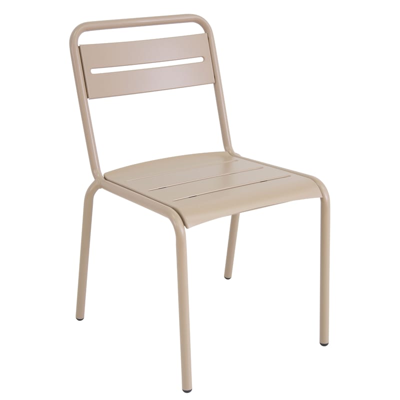 Mobilier - Chaises, fauteuils de salle à manger - Chaise empilable Star métal gris - Emu - Tourterelle - Acier verni, Tôle galvanisée