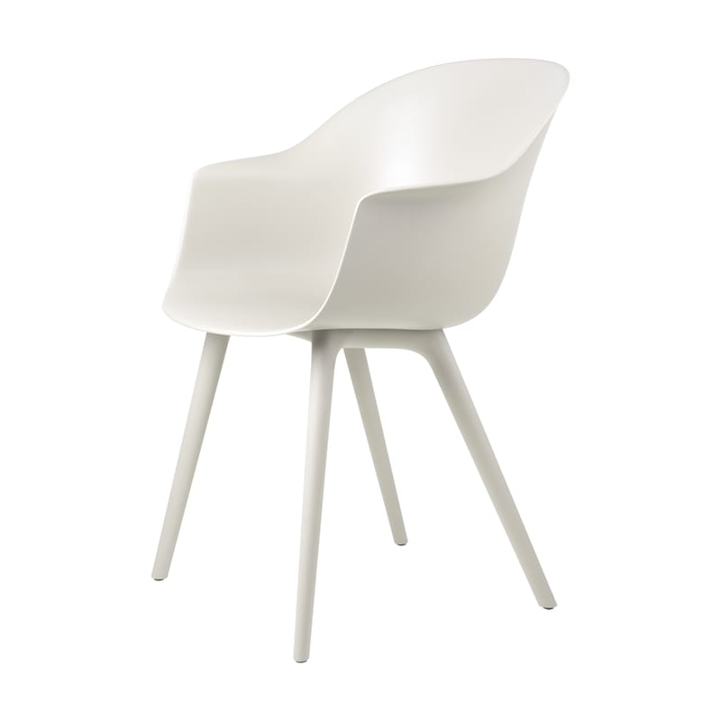 Mobilier - Chaises, fauteuils de salle à manger - Fauteuil Bat OUTDOOR plastique blanc - Gubi - Blanc albâtre - Polypropylène