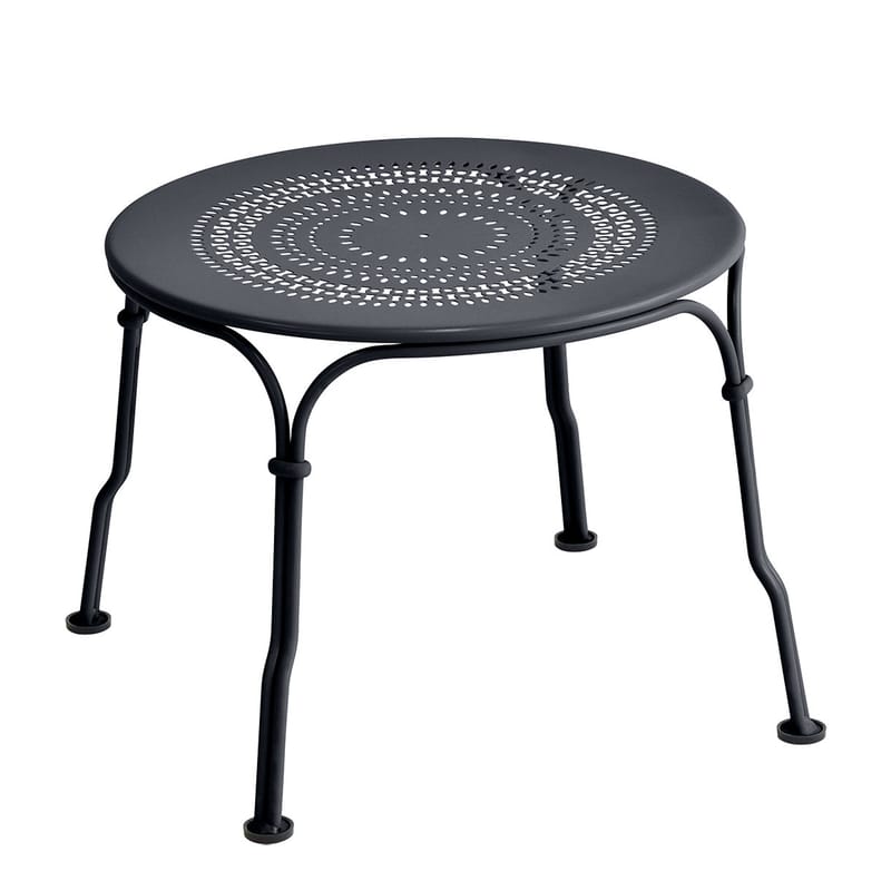 Mobilier - Tables basses - Table basse 1900 métal noir / Ø 45 cm - Fermob - Carbone - Acier peint