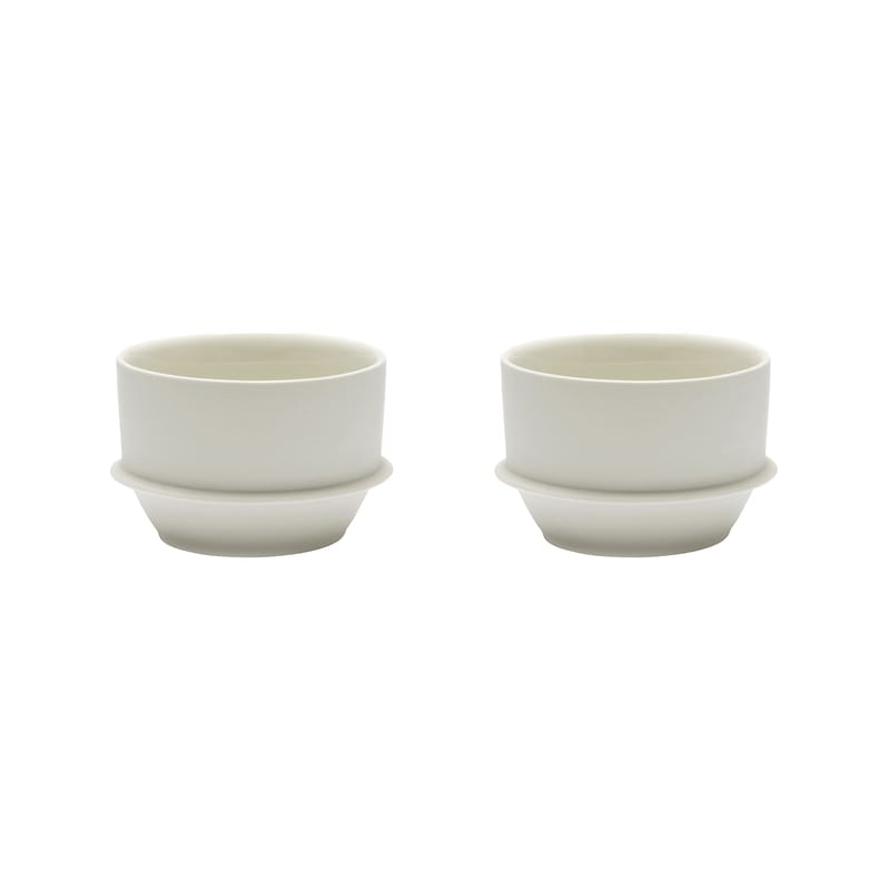 Table et cuisine - Tasses et mugs - Tasse à café Dune céramique blanc / By Kelly Wearstle - Set de 2 - Ø 9 x H 6 cm - Serax - Blanc Albâtre - Porcelaine