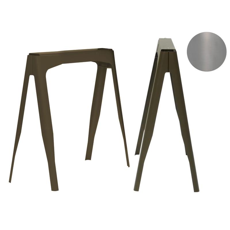 Furniture - Office Furniture - Y Trestle metal Varnished raw steel  - Tolix - Raw glossy varnished - Raw steel