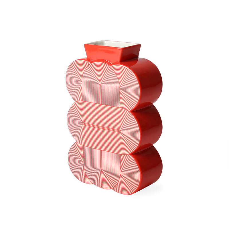 Décoration - Vases - Vase Pompidou Medium céramique rouge / H 23 cm - Jonathan Adler - Medium / Rouge - Porcelaine