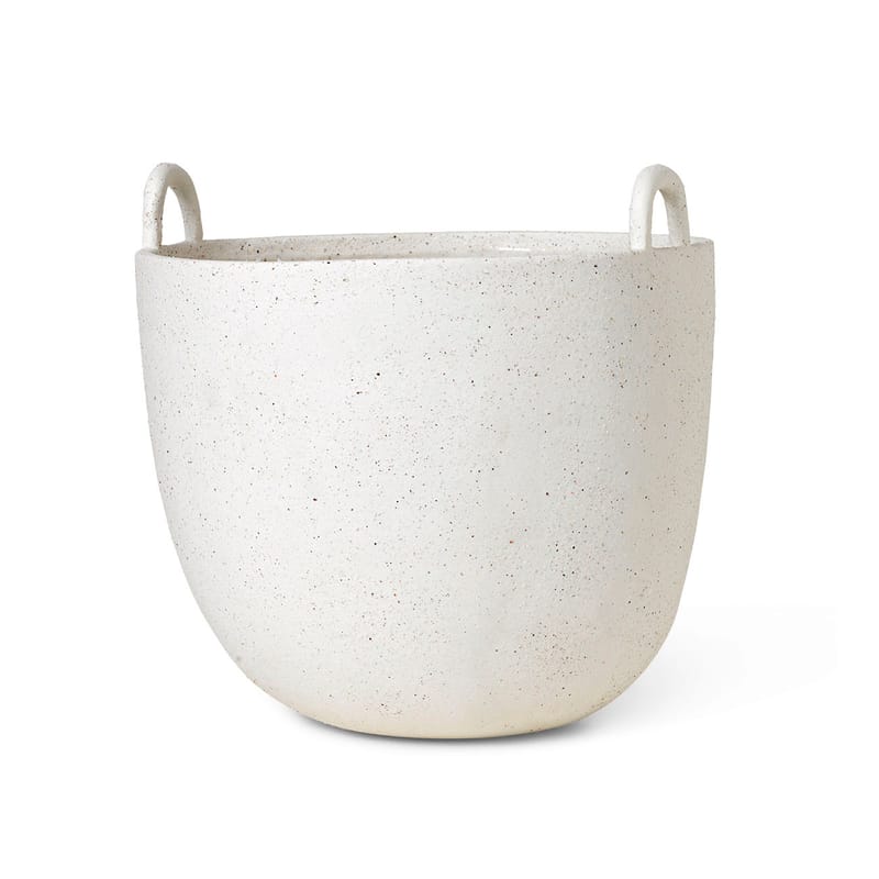 Decoration - Flower Pots & House Plants - Speckle Large Flowerpot ceramic white / Bowl - Ø 30 x H 30 cm / Stoneware - Ferm Living - Ø 30 cm / Off white - Sandstone