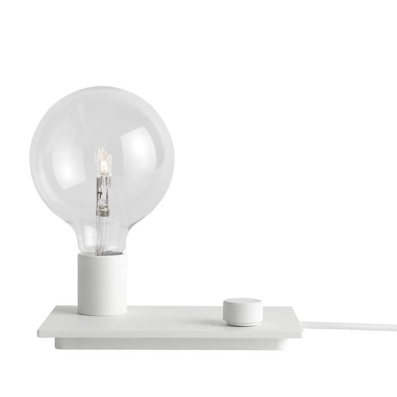 Luminaire - Lampes de table - Lampe de table Control métal blanc / Variateur - Muuto - Blanc - Fonte d\'aluminium