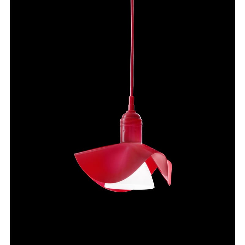 Lighting - Pendant Lighting - Silly-Kon Pendant plastic material white red Kon - Suspension - Ingo Maurer - Red - Silicone
