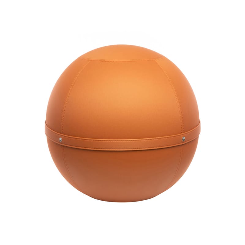 Mobilier - Poufs - Pouf Ballon Outdoor Regular tissu orange / Siège ergonomique - Pour l\'extérieur - Ø 55 cm - BLOON PARIS - Terracotta - PVC, Tissu polyester outdoor