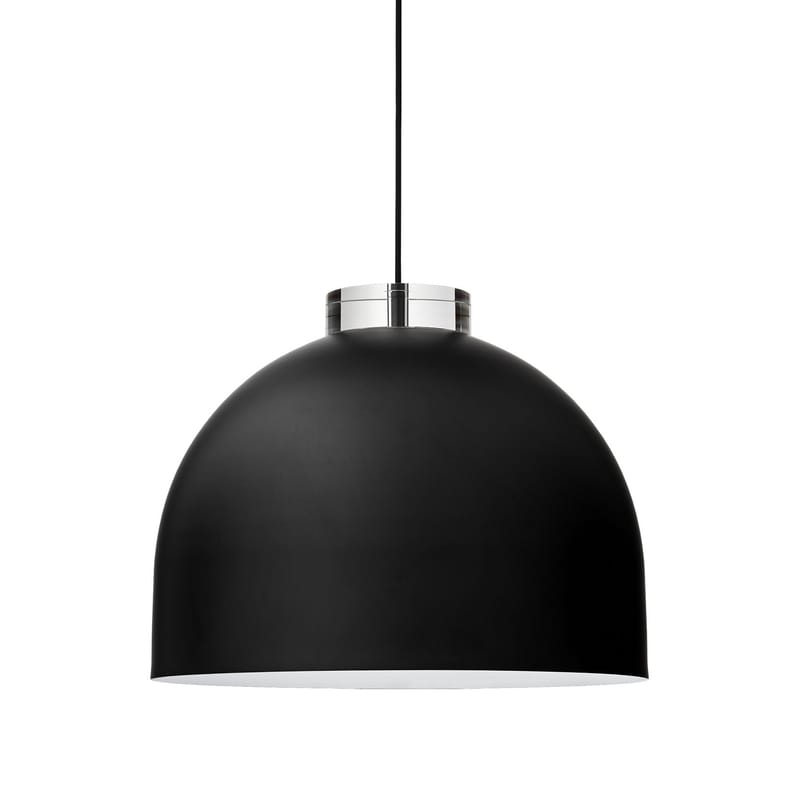 Luminaire - Suspensions - Suspension Luceo Ronde métal noir / Large Ø 45 cm - AYTM - Noir - Fer peint, Verre