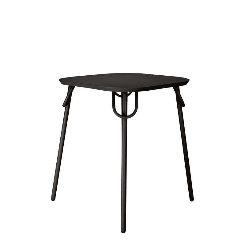 Jardin - Tables de jardin - Table carrée Swim Duo métal noir / 63 x 63 cm - Bibelo - Noir - Acier laqué époxy