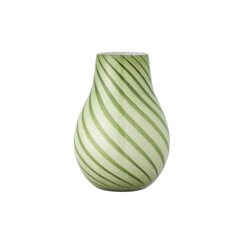 Décoration - Vases - Vase Leona verre vert / Ø 16,5 x H 23 cm - Bloomingville - Vert - Verre soufflé bouche