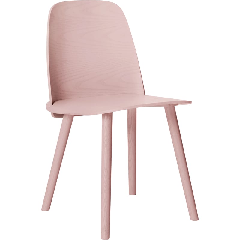Mobilier - Chaises, fauteuils de salle à manger - Chaise Nerd bois rose - Muuto - Rose - Frêne