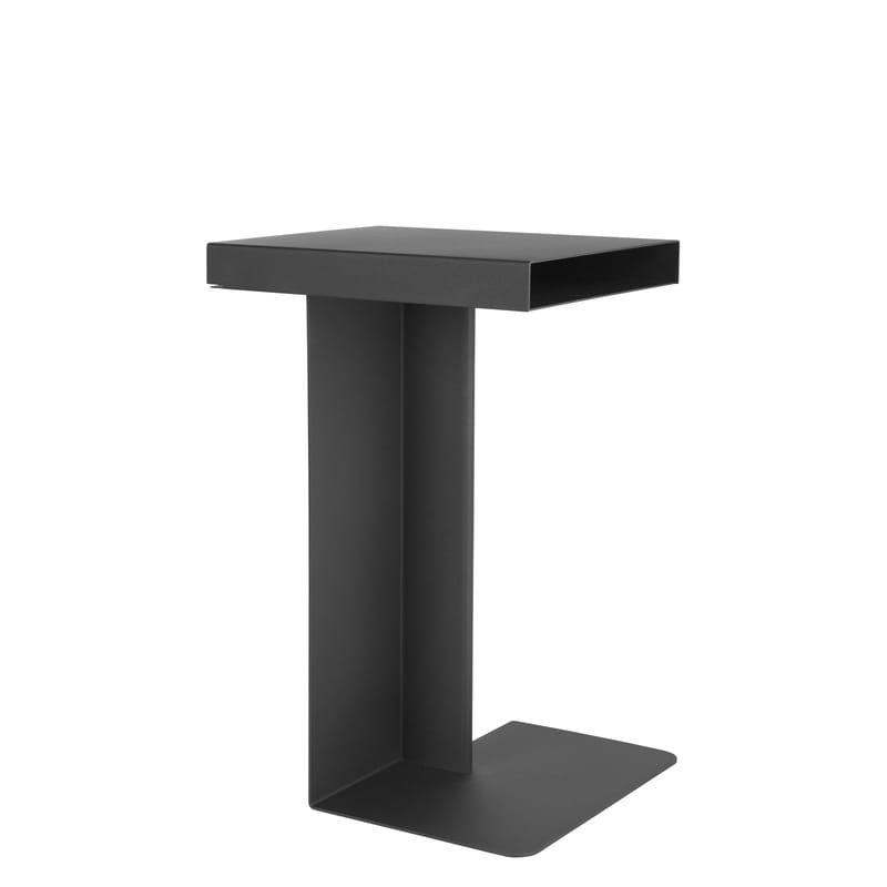 Furniture - Coffee Tables - Radar End table metal black / H 55 cm - Metal - Nomess - Black - Epoxy lacquered metal