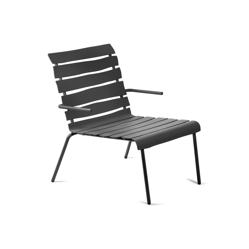 Mobilier - Chaises, fauteuils de salle à manger - Fauteuil bas Aligned métal noir / By Maarten Baas - Aluminium - valerie objects - Noir - Aluminium thermolaqué