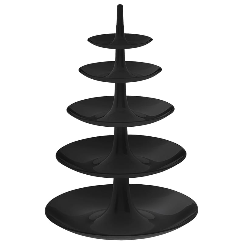 Table et cuisine - Plateaux et plats de service - Serviteur Babell XXL plastique noir / Ø 38 cm x H 53 cm - Koziol - Noir - Polypropylène
