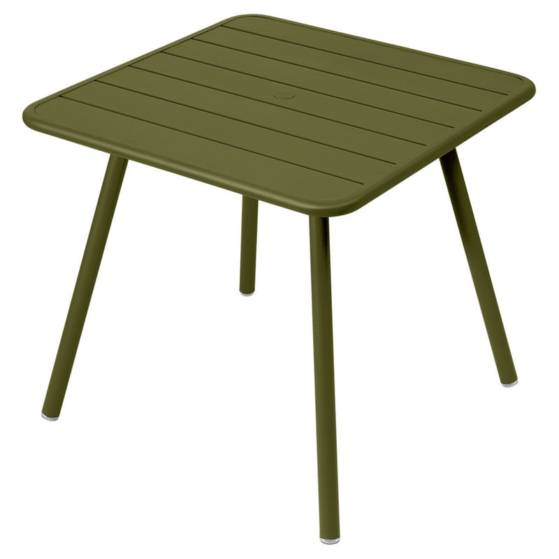 Outdoor - Garden Tables - Luxembourg Square table metal green / 80 x 80 cm - 4 legs - Fermob - Pesto - Aluminium