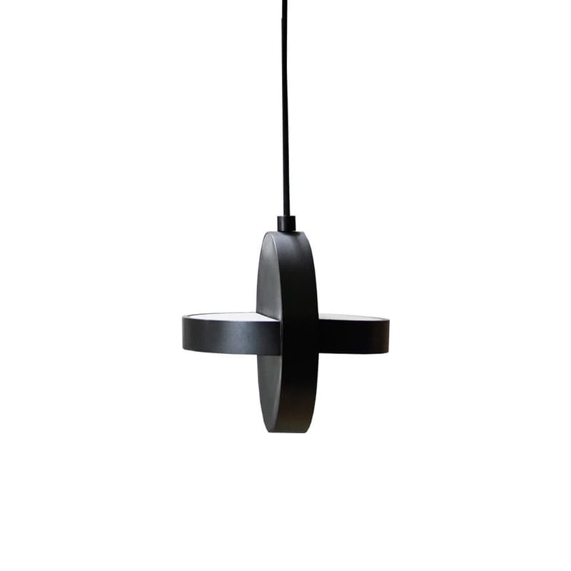 Luminaire - Suspensions - Suspension Big Plus LED métal noir / Ø 33 cm - ENOstudio - Noir - Aluminium anodisé