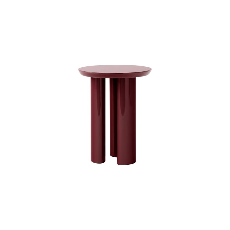 Mobilier - Tables basses - Table d\'appoint Tung JA3 bois rouge / Ø 38 x H 48 cm - MDF - &tradition - Bordeau - MDF laqué
