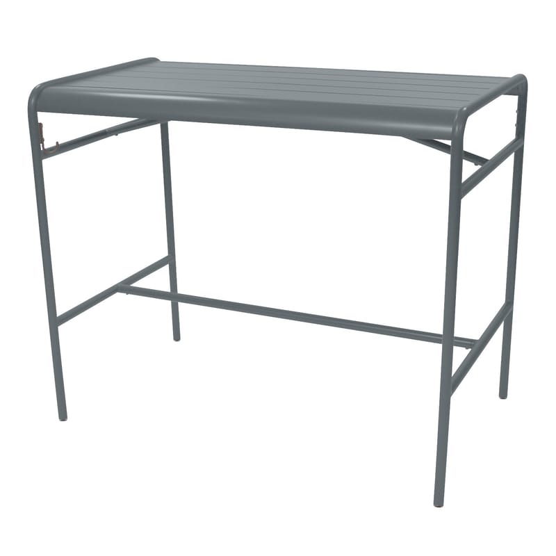 Mobilier - Mange-debout et bars - Table haute Luxembourg métal gris / 4 personnes - 126 x 73 cm - Aluminium - Fermob - Gris orage - Aluminium