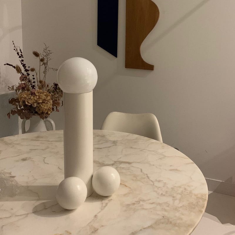 Feit electric moon light white touch outlet table lamp