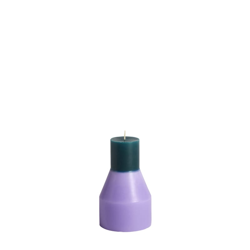 Décoration - Bougeoirs, photophores - Bougie Pillar Small cire violet / Ø 9 x H 15 cm - Hay - Lavande, Vert foncé - Cire