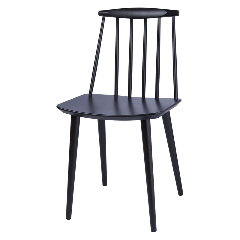 Mobilier - Chaises, fauteuils de salle à manger - Chaise J77 bois noir / Réédition années 60 - Hay - Noir - Hêtre massif teinté
