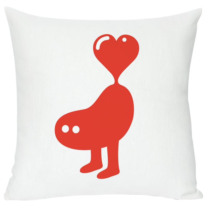 Interni - Per bambini - Cuscino Red heart tessuto bianco rosso - Domestic - Red heart - Bianco & rosso - Cotone, Lino