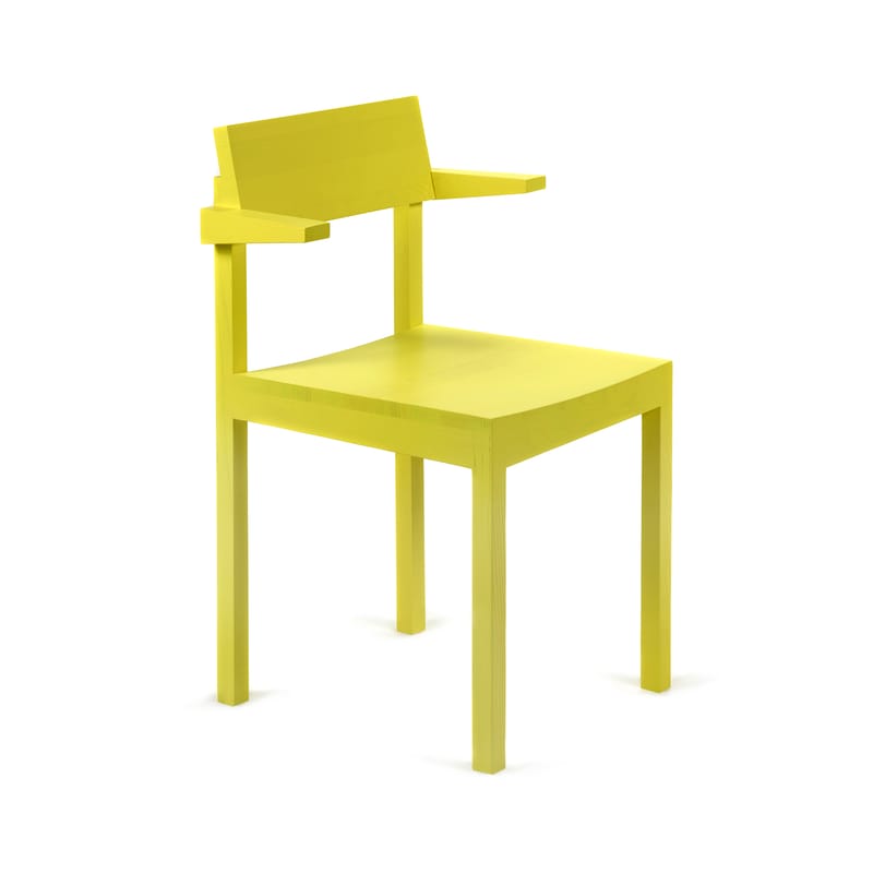 Mobilier - Chaises, fauteuils de salle à manger - Fauteuil Silent bois jaune - valerie objects - Jaune soleil - Frêne