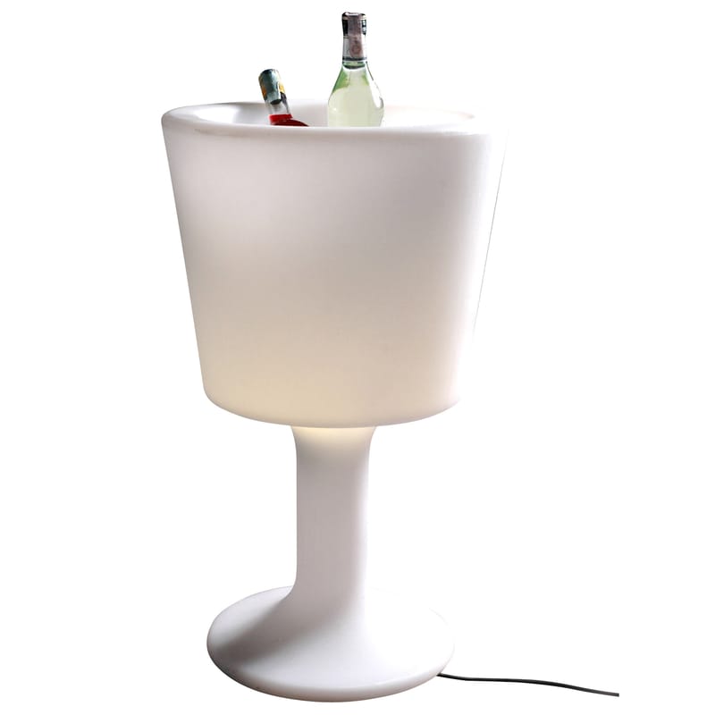 Möbel - Leuchtmöbel - leuchtender  Flaschenhalter Light Drink plastikmaterial weiß mit integrierter Beleuchtung - Slide - Weiß - recycelbares Polyethen