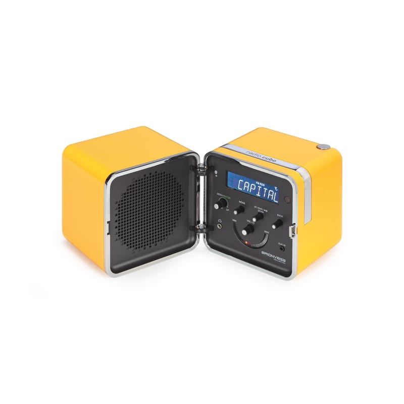 Décoration - High Tech - Radio portable Radio.Cubo 50 plastique jaune / Enceinte Bluetooth - 1964 - Brionvega - Jaune - ABS