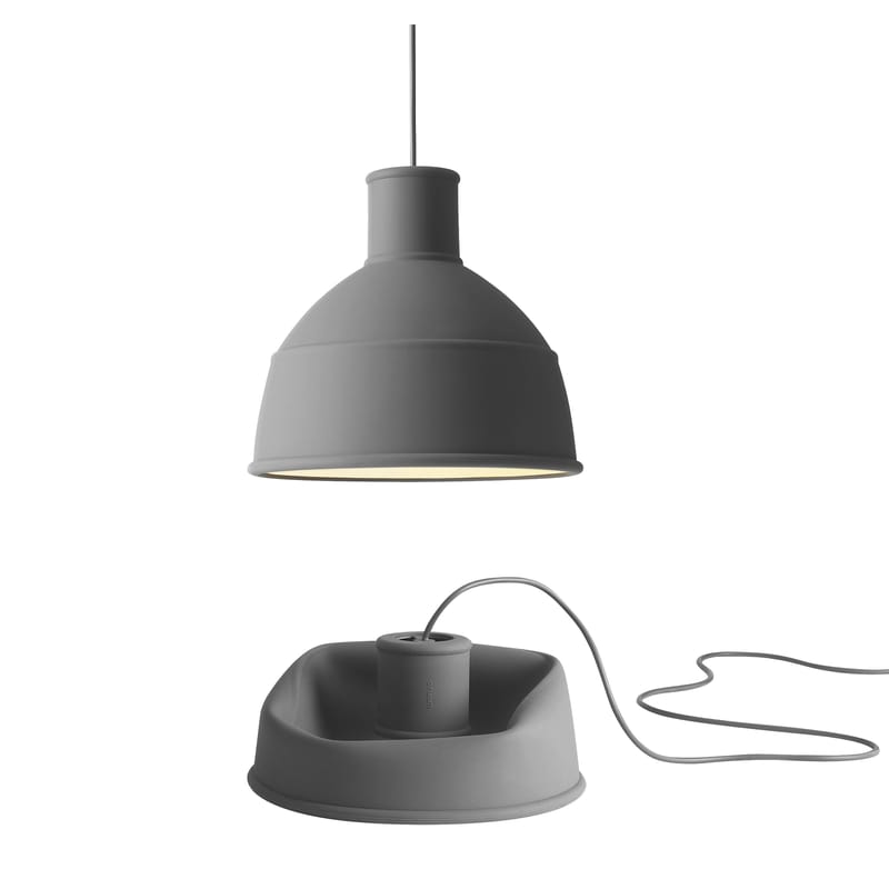 Luminaire - Suspensions - Suspension Unfold plastique gris / en silicone - Muuto - Gris - Silicone