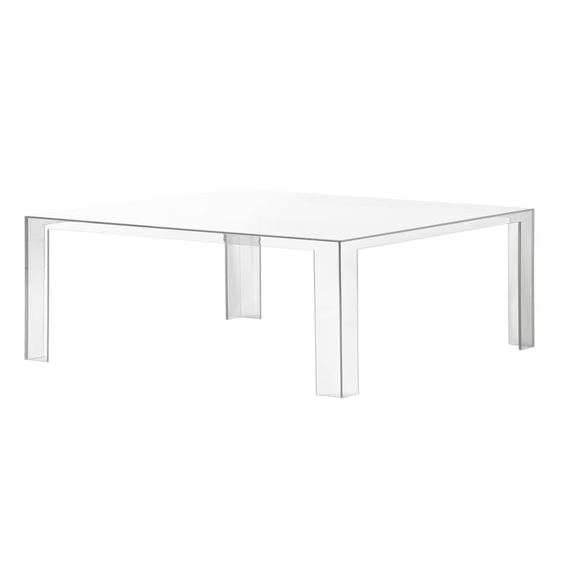 Mobilier - Table basse Invisible Low plastique transparent / 100 x 100 x H 31 cm - Kartell - Cristal - PMMA