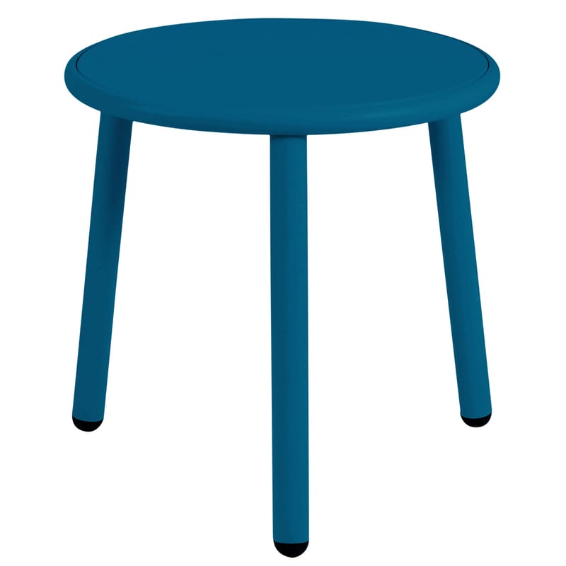 Mobilier - Tables basses - Table basse Yard métal bleu / Ø 50 cm - Emu - Bleu / Plateau bleu - Aluminium verni