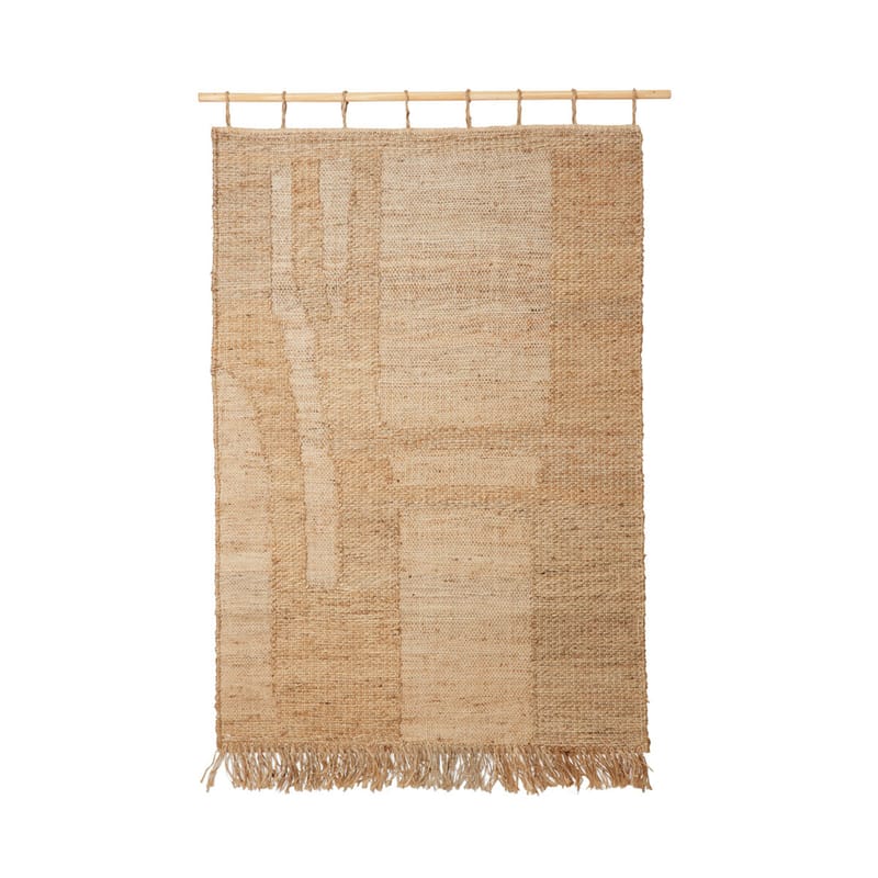 Dekoration - Dekorationsartikel - Wandbehang Harvest textil beige / L 100 x H 165 cm - Ferm Living - Natur - Buchenfurnier, Jute