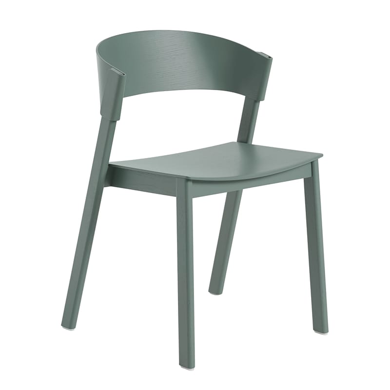 Mobilier - Chaises, fauteuils de salle à manger - Chaise empilable Cover bois vert - Muuto - Vert - Chêne massif, Contreplaqué cintré