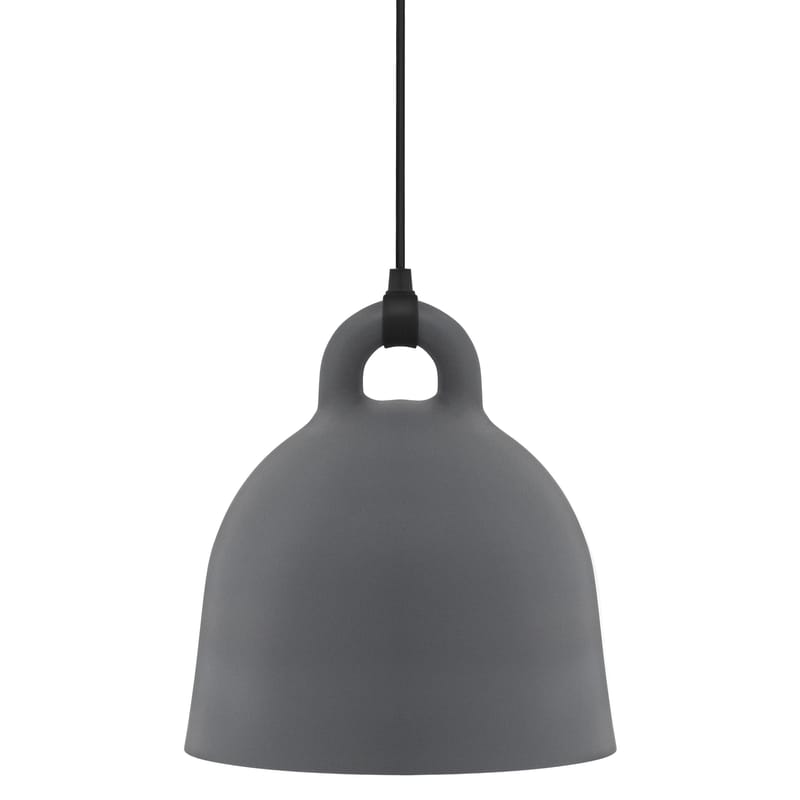 Luminaire - Suspensions - Suspension Bell métal gris / Small Ø 35 cm - Normann Copenhagen - Gris mat & Int. Blanc - Aluminium