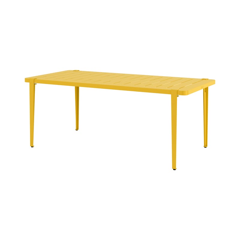 Jardin - Tables de jardin - Table rectangulaire Midi métal jaune / 190 x 90 cm - 8 personnes - TIPTOE - Jaune soleil - Acier thermolaqué