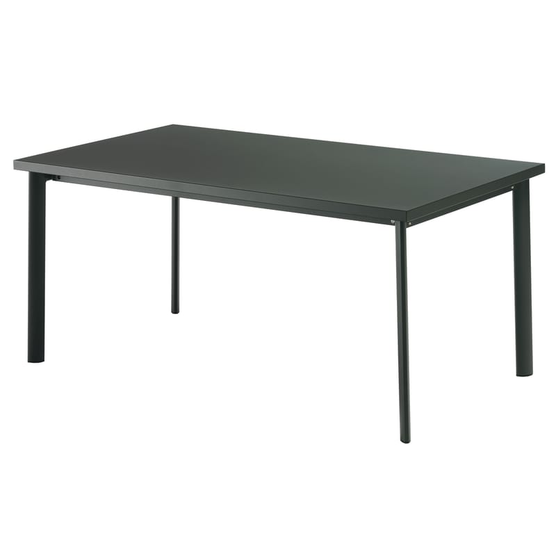 Jardin - Tables de jardin - Table rectangulaire Star métal / 90 x 160 cm - Emu - Fer ancien - Acier verni, Inox, Tôle galvanisée
