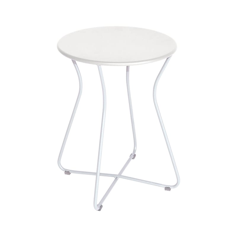 Mobilier - Tables basses - Tabouret Cocotte métal blanc / Table d\'appoint - H 45 cm - Fermob - Blanc coton - Acier