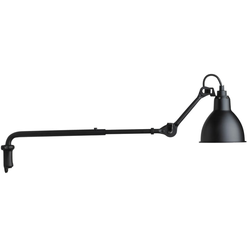 Luminaire - Appliques - Applique avec prise N°203 métal noir / Lampe Gras - DCW éditions - Noir satiné - Acier