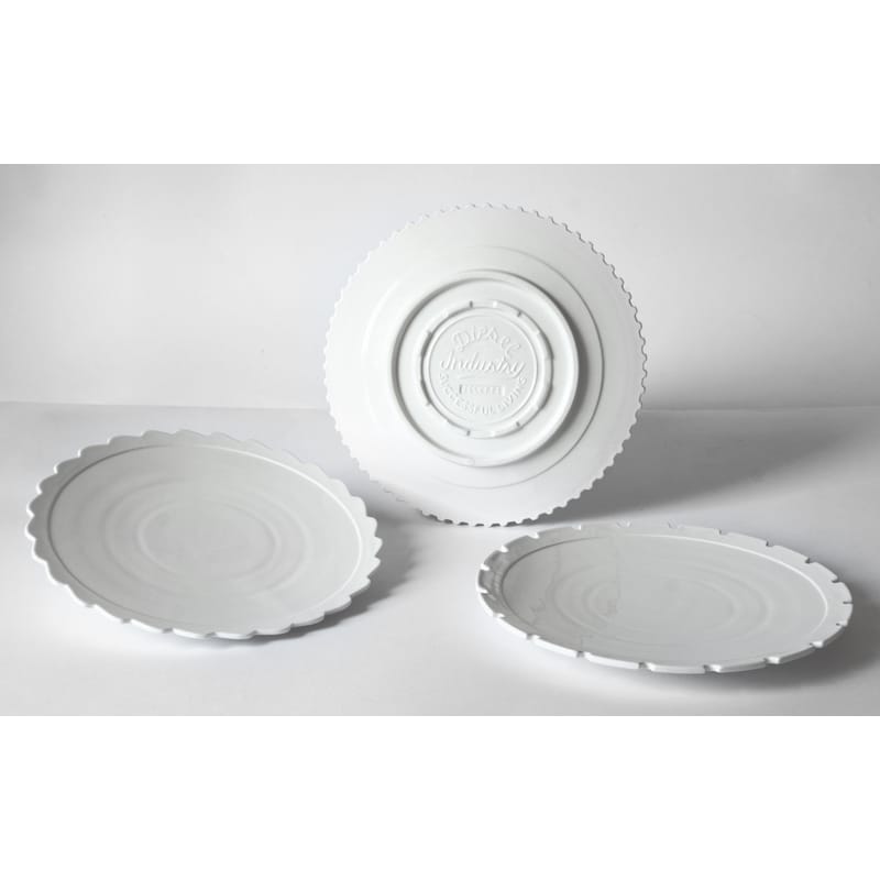 Assiette Machine Collection céramique blanc / Ø 27,2 cm - Set de 3 - Diesel living with Seletti - Blanc - Porcelaine
