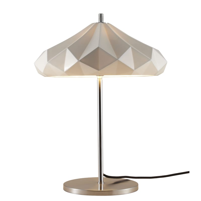 Luminaire - Lampes de table - Lampe de table Hatton 4 céramique blanc / H 54 cm - Original BTC - Porcelaine blanche / Pied chromé - Métal chromé, Porcelaine