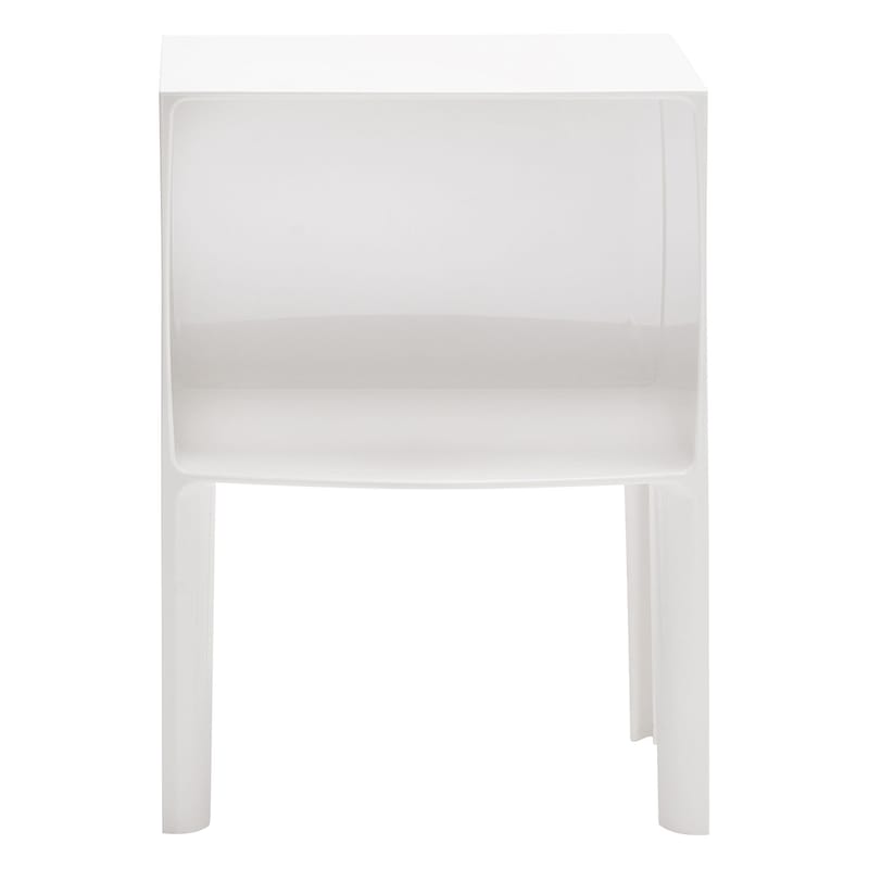 Mobilier - Tables de chevet - Table de chevet Small Ghost Buster plastique blanc / L 40 x H 57 cm - Philippe Starck 2010 - Kartell - Blanc opaque - PMMA