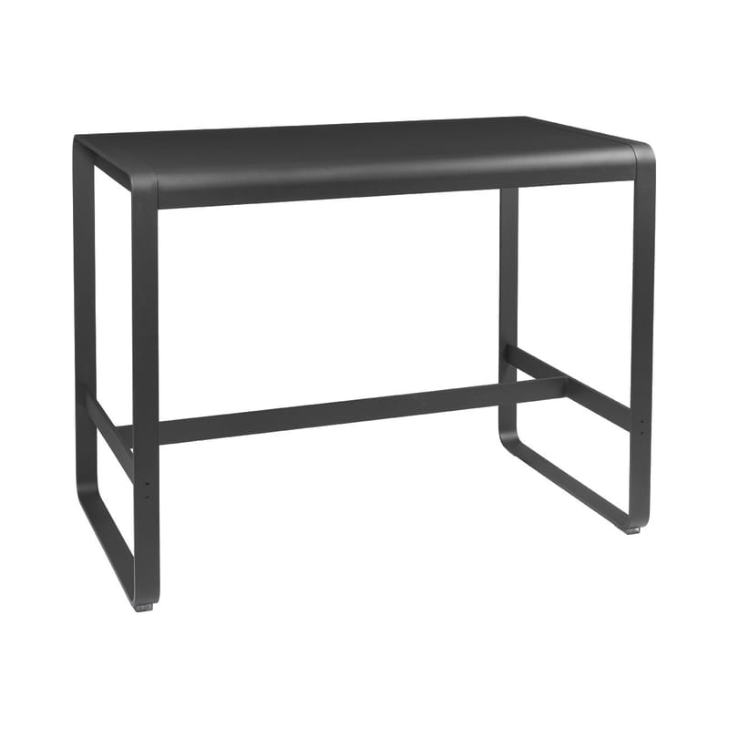 Mobilier - Mange-debout et bars - Table haute Bellevie métal noir / 140 x 80 x H 105 cm - Fermob - Carbone - Acier, Aluminium