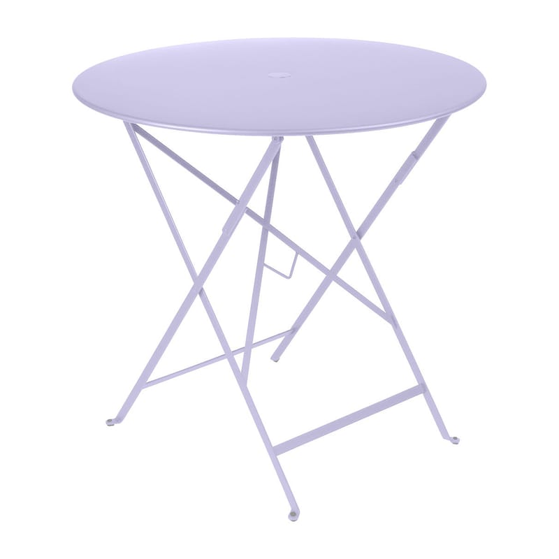 Jardin - Tables de jardin - Table pliante Bistro métal violet /Ø 77 cm - 3/4 personnes - Trou pour parasol - Fermob - Guimauve - Acier laqué