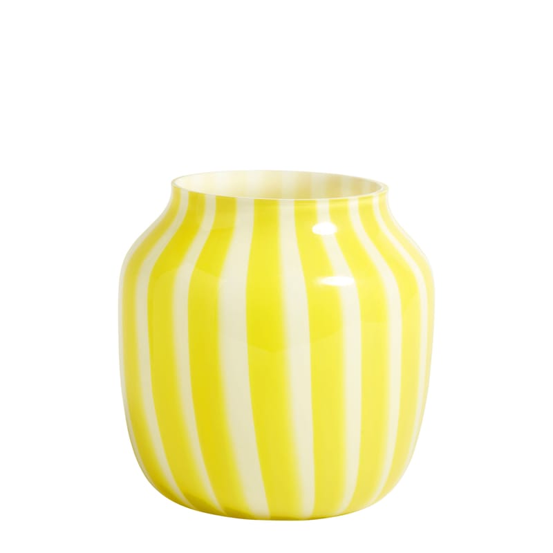 Tendances - Petits prix - Vase Juice verre jaune / Bas - Ø 22 x H 22 cm - Hay - Jaune - Verre