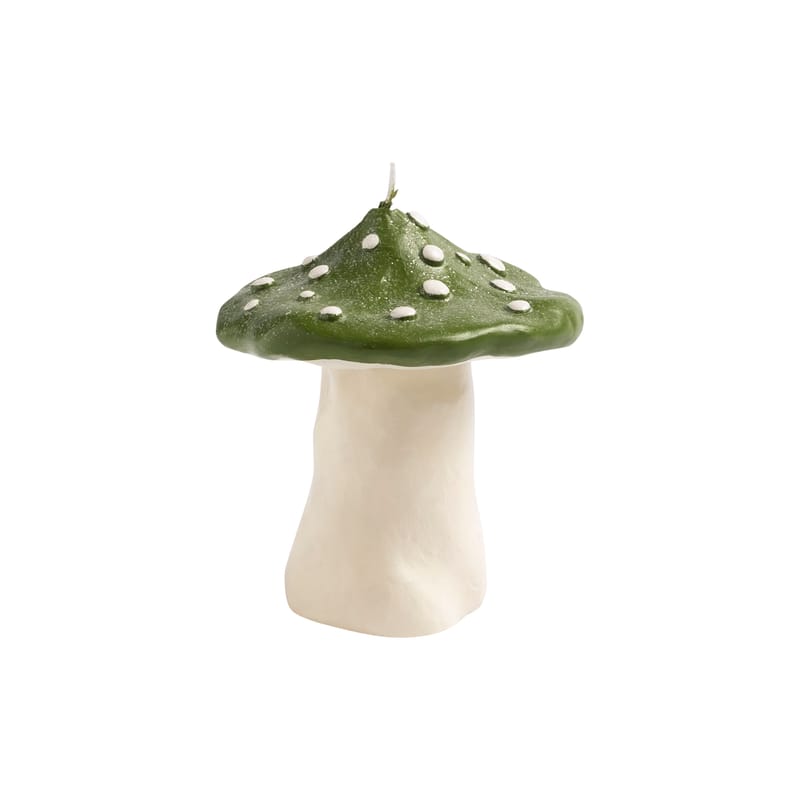 Décoration - Bougeoirs, photophores - Bougie Mushroom cire vert / Ø 11 x H 13 cm - & klevering - Vert - Cire