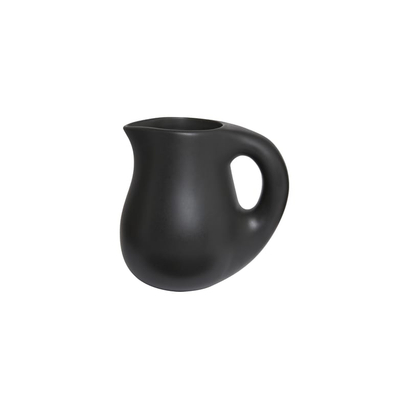 Table et cuisine - Carafes et décanteurs - Carafe Dough céramique noir / Ø 15 x H 19,8 cm - TOOGOOD - Charbon - Grès émaillé