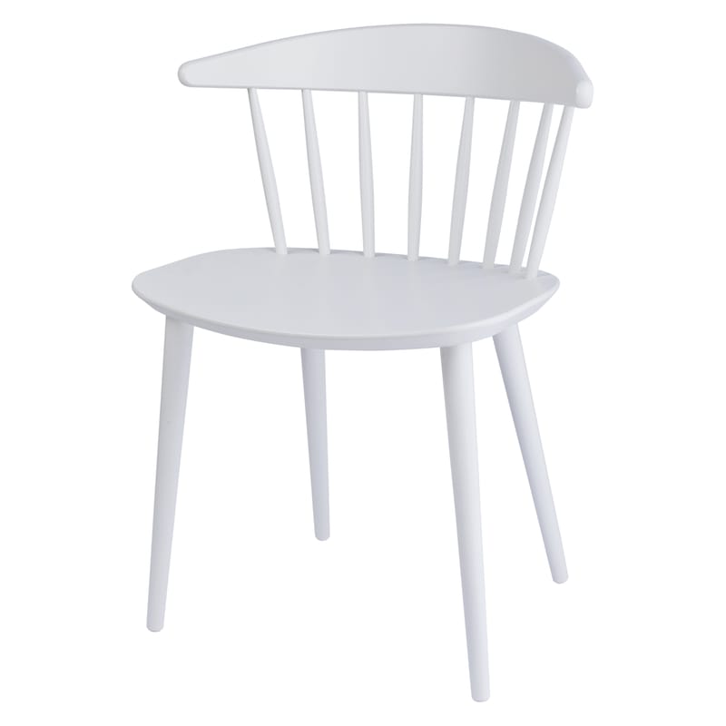 Furniture - Chairs - J104 Chair wood white Wood - Hay - White - Tinted solid beech